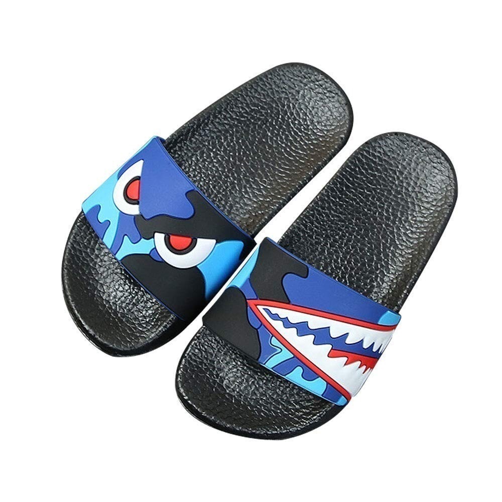 Toddler Boy Slides Shark Blue Camo Slip On Sandals 10 New With Tags